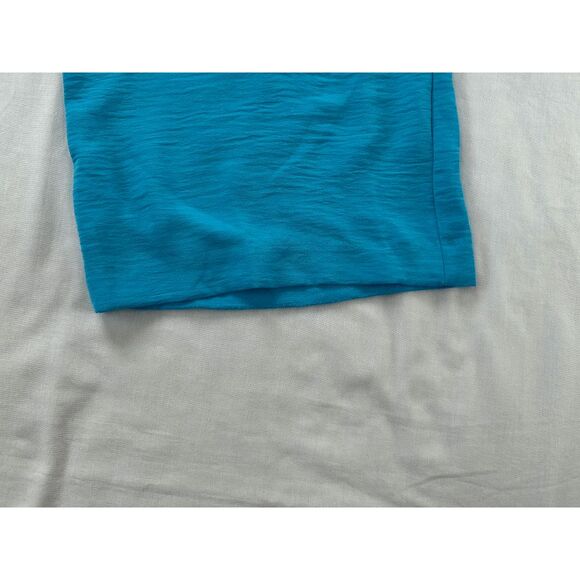 Women's Blue Lightweight Drawstring Summer Pants, Size Large, Wide Leg, Flowy - Picture 4 of 7